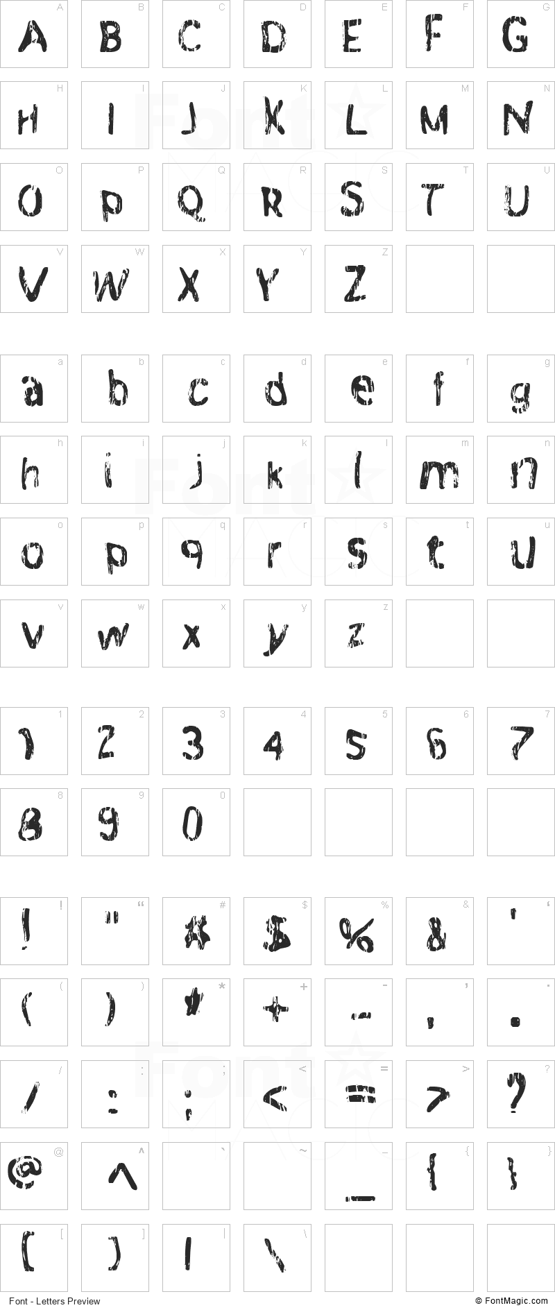 Warpspeed 9 Font - All Latters Preview Chart